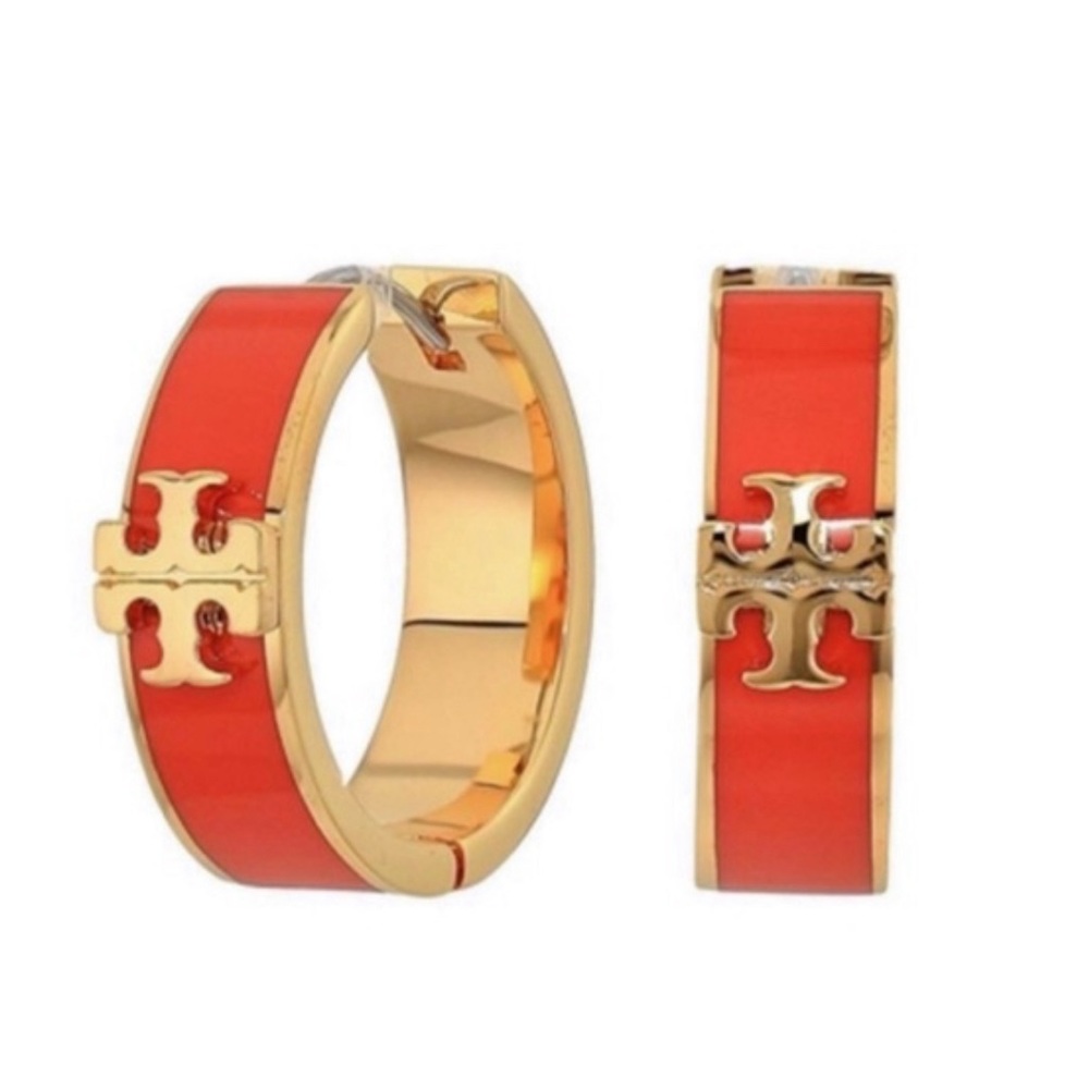 Tory Burch  Small Colorful Red Hoops